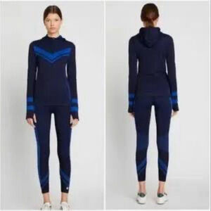 Tory Burch Sport hooded jacket 2 tone blue Size Small petite
